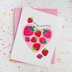 Inkfetti Strawberry Notecard (Love You Berry Much!)