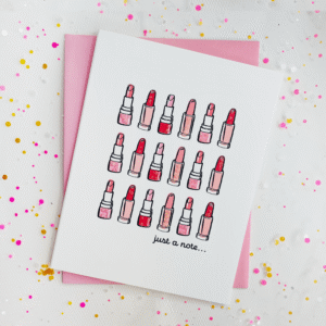 Inkfetti Lipstick Folded Notecard (Just a note)