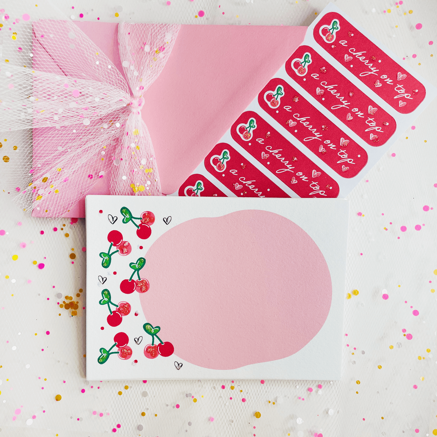 Inkfetti Cherries Mini Note Set 5-Pack