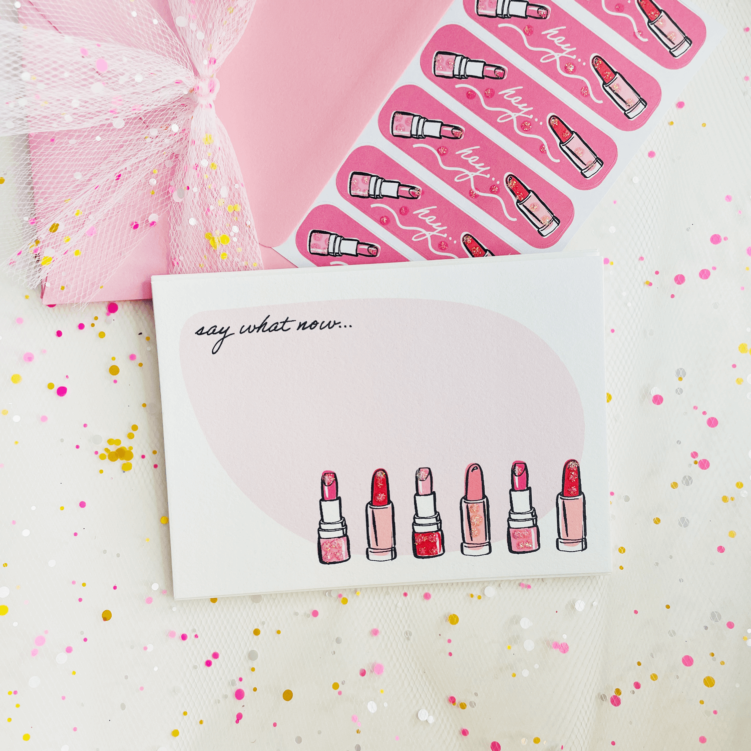 Inkfetti Lipstick Mini Note Set 5-Pack (Say What Now)